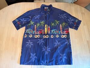 Pacific Legend Blue Cotton Woody Wagon Surf Hawaiian Shirt Resortcore⁠
